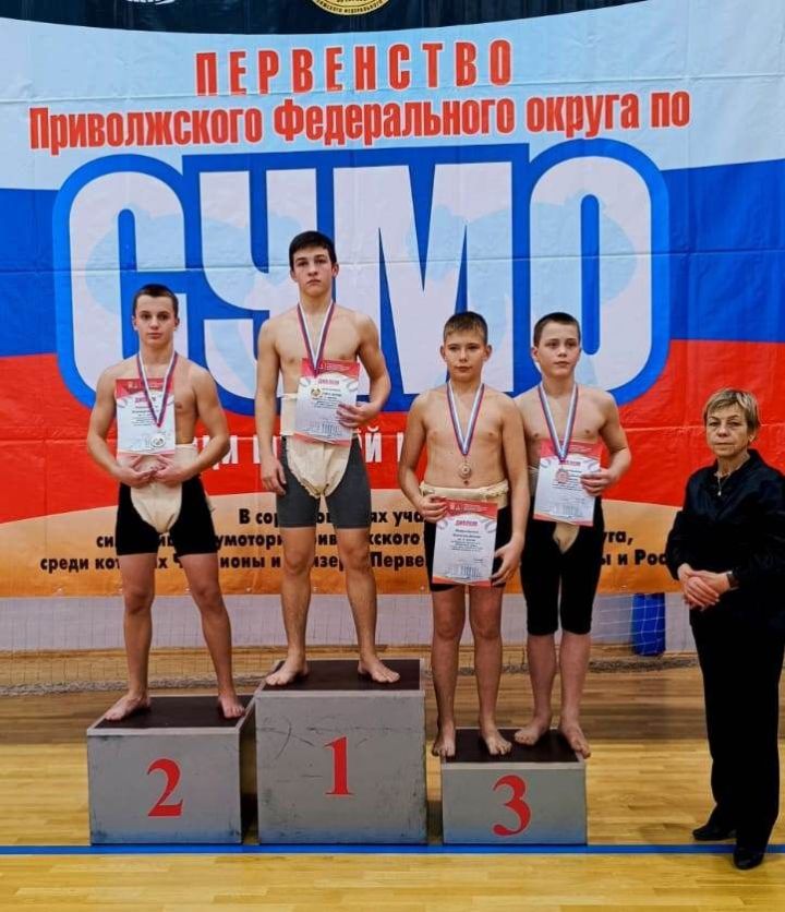 В Нижегородский области на первенстве ПФО сумоисты Лаишевского района завоевали три медали