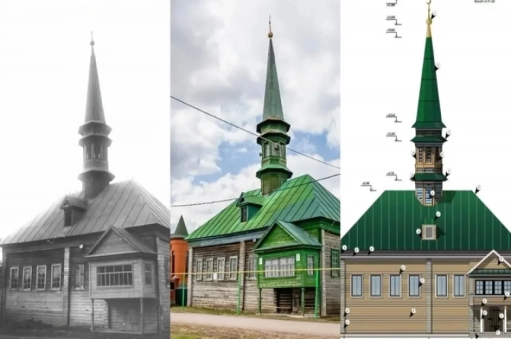 Как в Татарстане по бревну собирают уникальную мечеть XVIII века