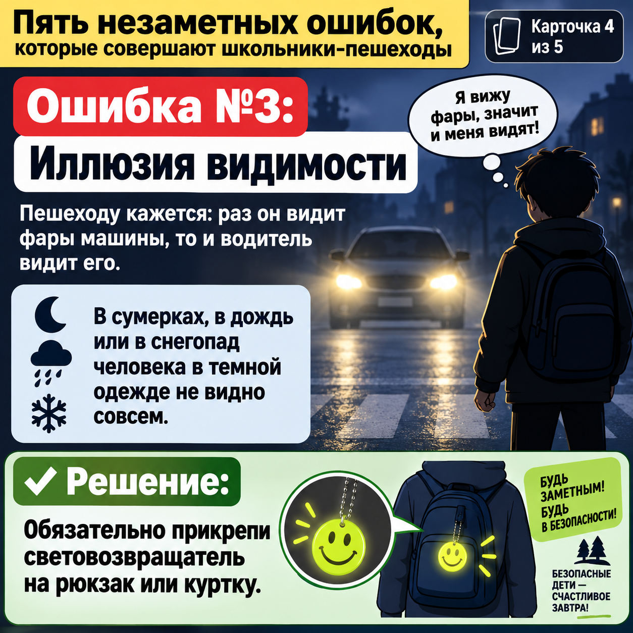 Спрятались в капюшон: названы главные ошибки детей-пешеходов, ведущие к ДТП
