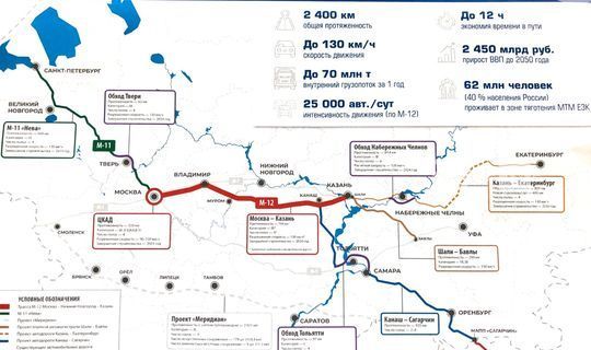 Москва казань строительство автомагистрали карта