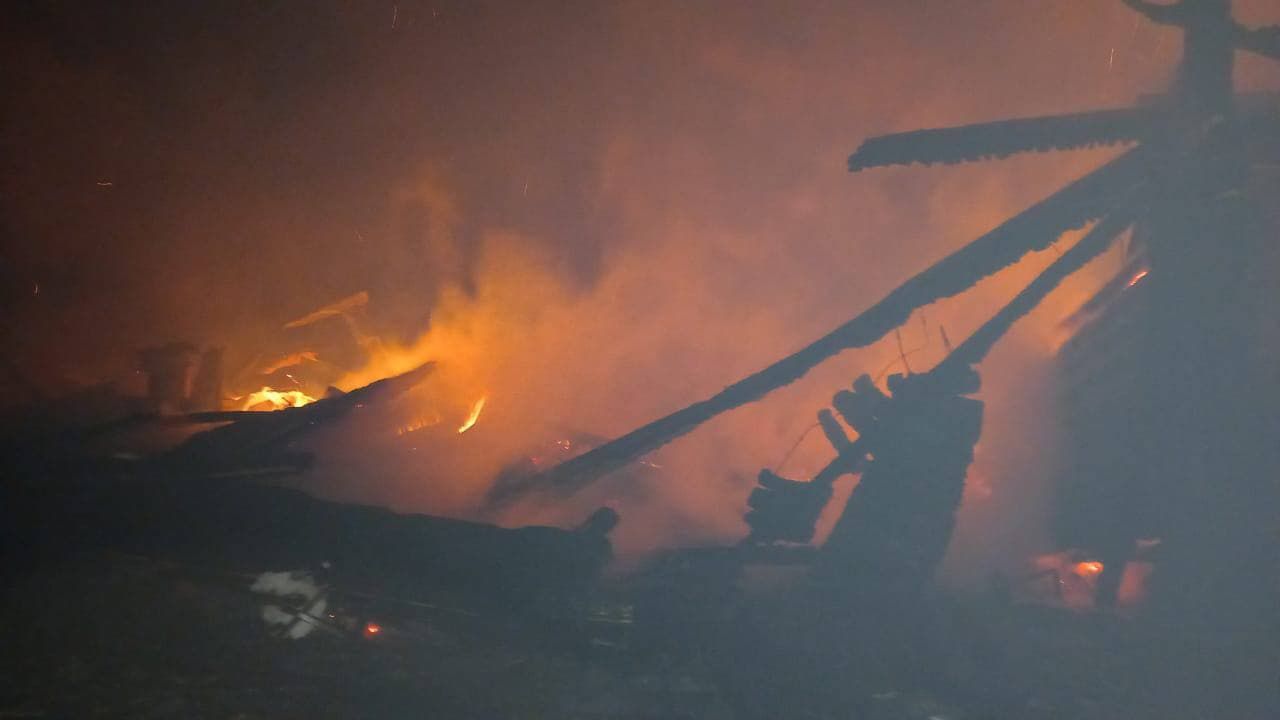 Пожар произошел близ деревни Орел Лаишевского района 19 февраля 2022 года