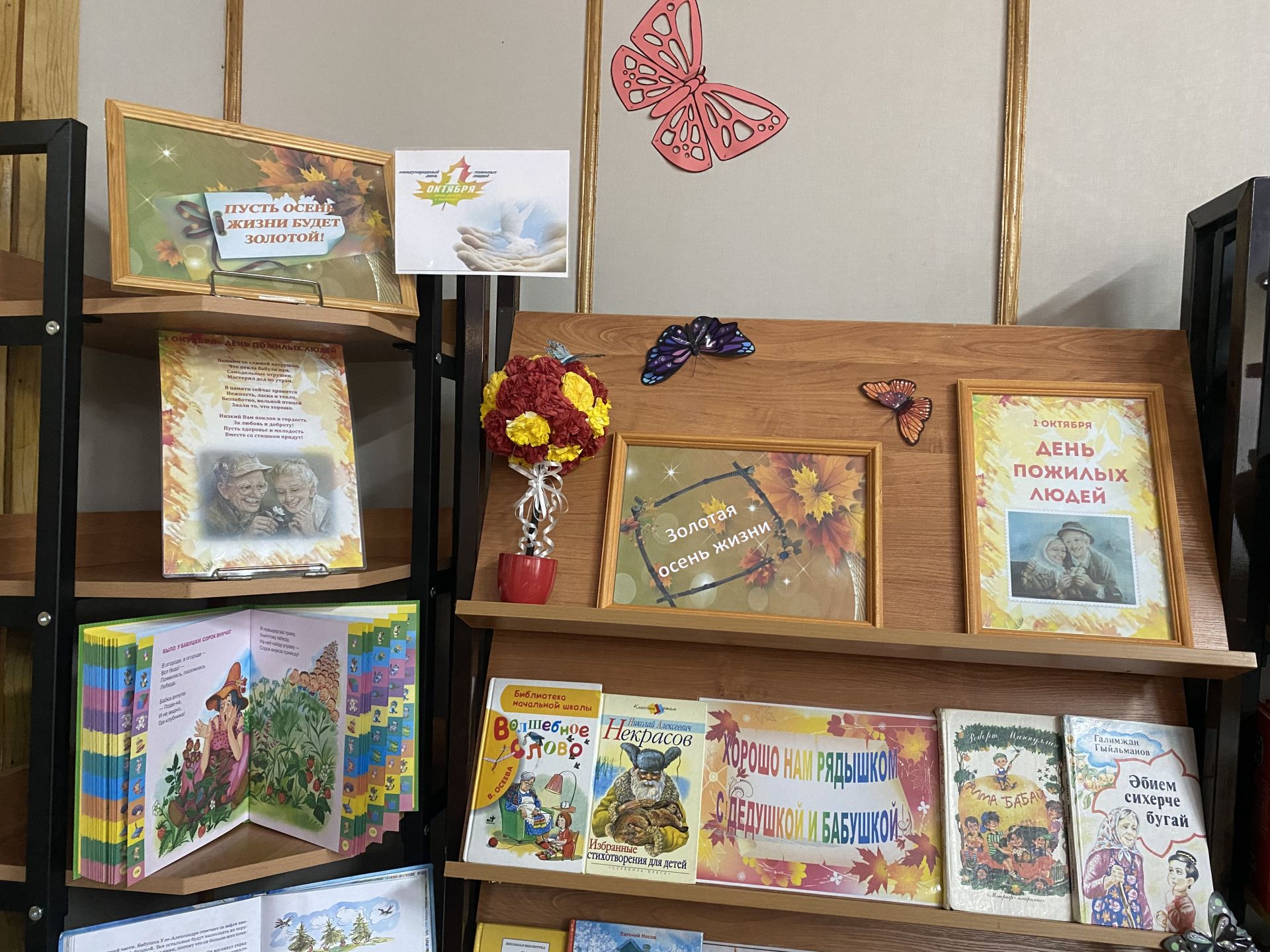 В Центральной детской библиотеке Лаишева оформлена выставка-праздник «Золотая осень жизни»