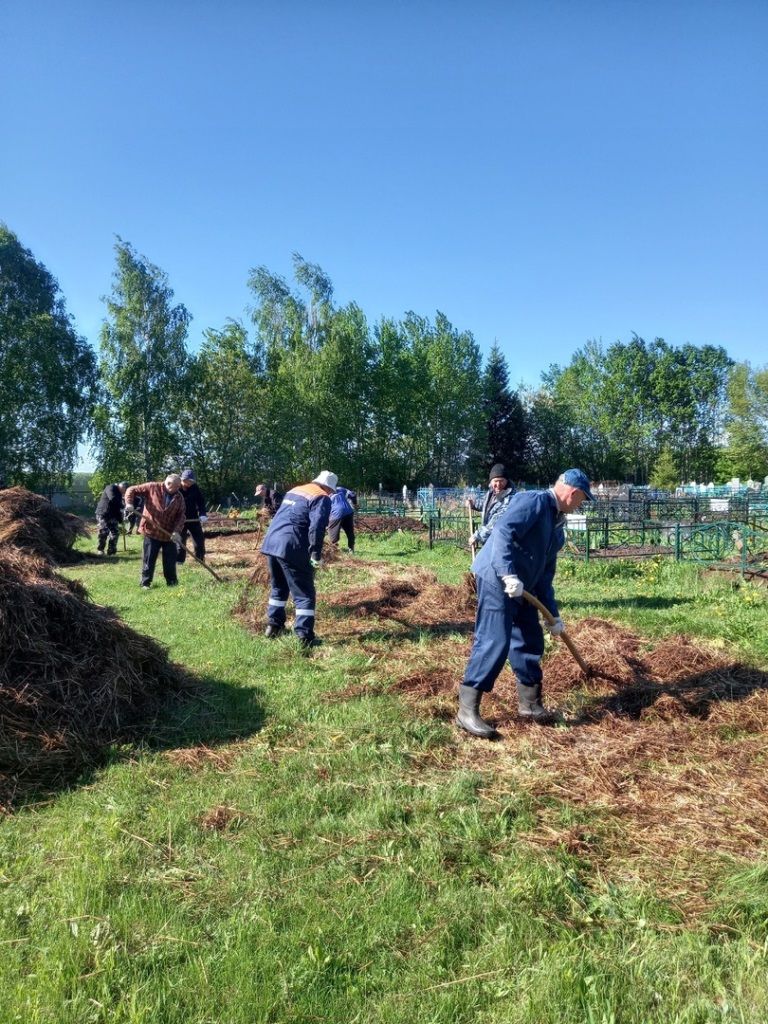 В Лаишевском районе в Атабаево на субботнике навели порядок на сельском кладбище