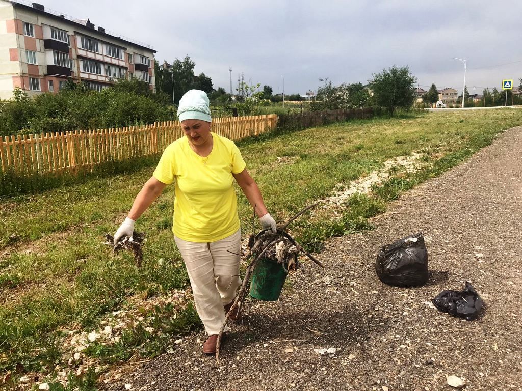 Мәгариф хезмәткәрләре оешмаларга якын территорияләрне җыештыралар