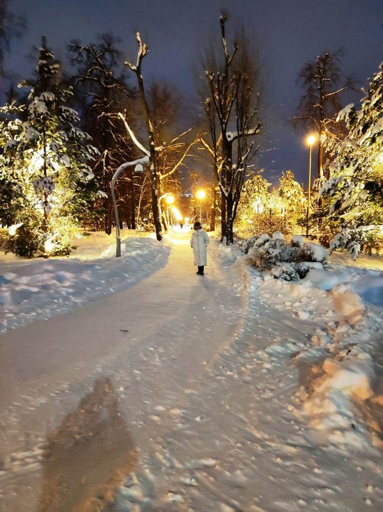 Наталья Карпенко показала красоту зимнего вечера