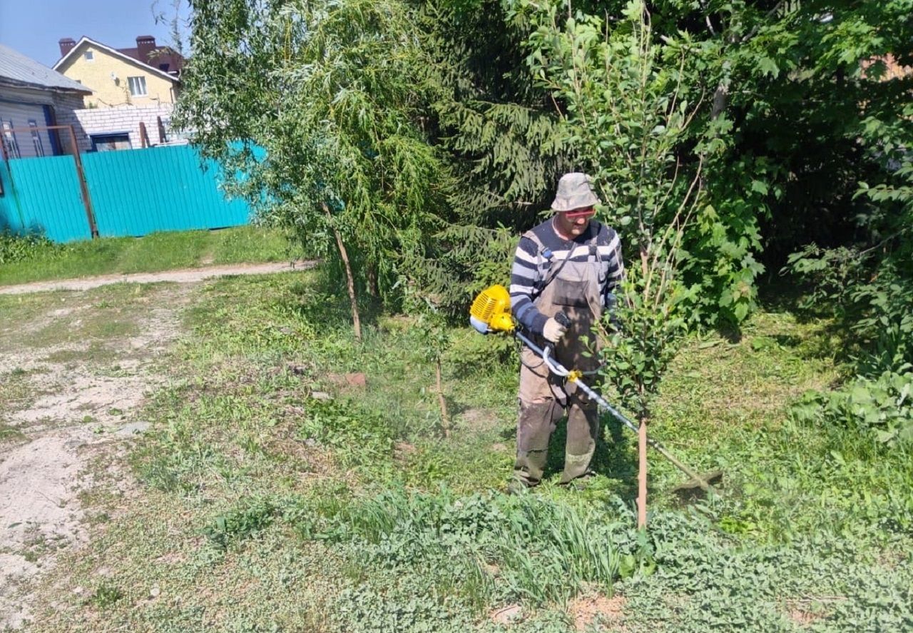 В Лаишевском районе скашивают траву вдоль дорог