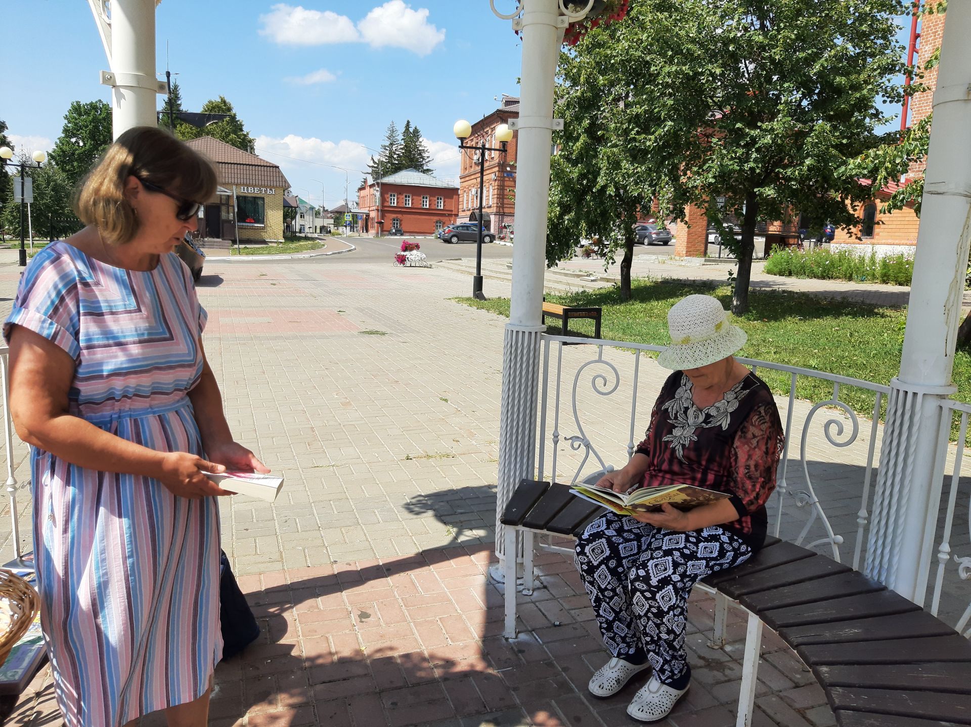 Сотрудники Лаишевской Центральной библиотеки провели уличную библио–акцию «Библиотека дарит книгу»