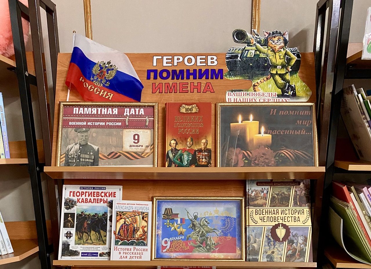 Книжную выставку в Лаишевской библиотеке посвятили Дню Героев Отечества