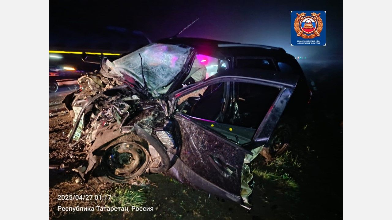 Трагедия на трассе Казань-Оренбург: после лобового столкновения автомобилей один погибший, у троих тяжелые травмы
