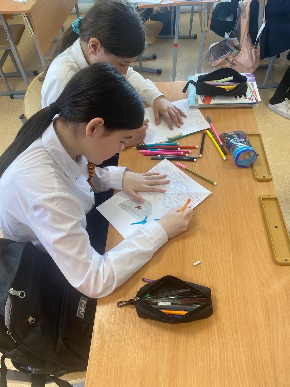 Учащиеся Лаишевского района выразили благодарность воинам СВО за службу