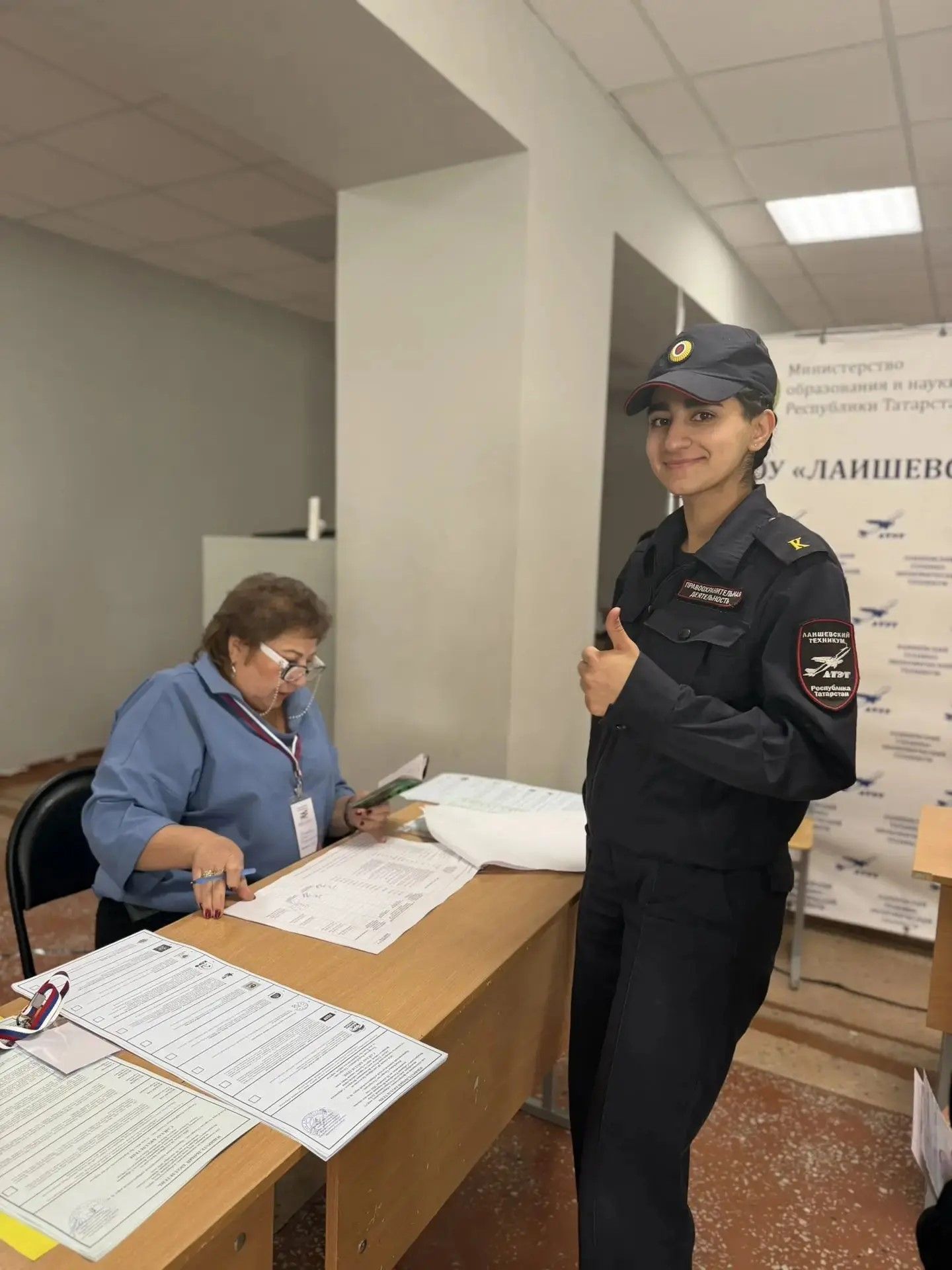 Студенты Лаишевского техникума принимают участие в голосовании