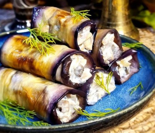 Овощные рулетики с грибами