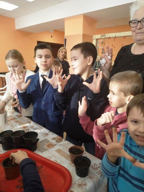 Лаишевские дети посадили семечки мандаринов для Сада поколений