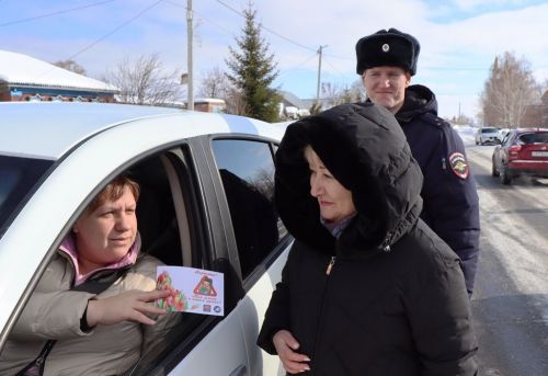 В Лаишево с  весенним праздником поздравили автоледи и женщин - пешеходов
