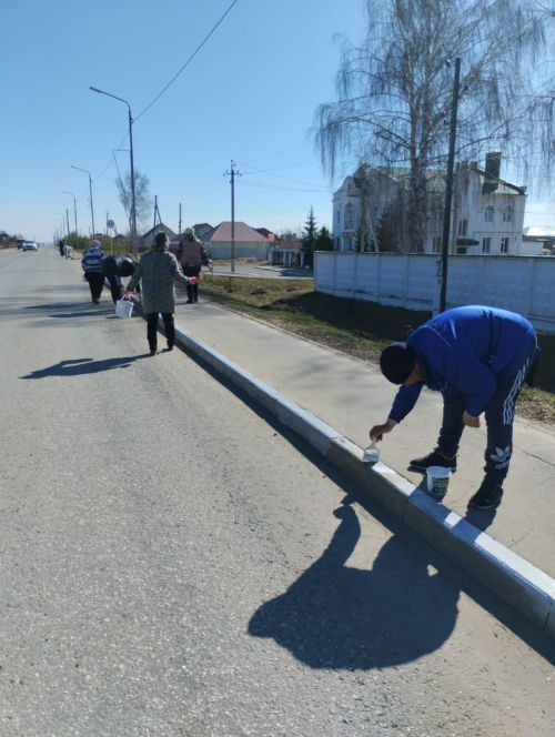 Жители Лаишева продолжают убираться на улицах города