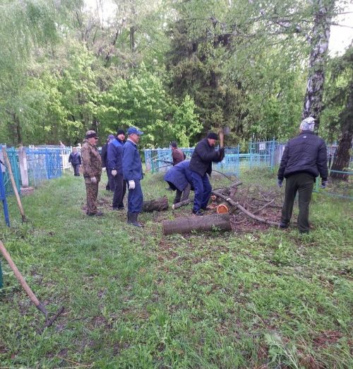 В Лаишевском районе в Атабаево на субботнике навели порядок на сельском кладбище