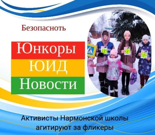 Активисты Нармонской школы агитируют за фликеры