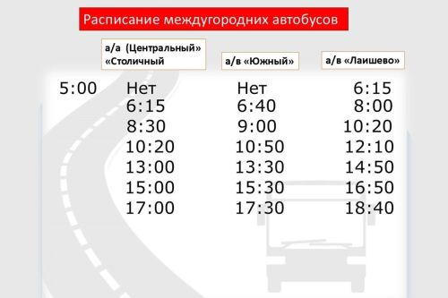 Изменилось расписание автобусов по маршрутам Лаишево — Казань и Казань — Лаишево