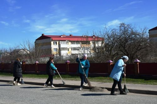На общегородском субботнике улицы Лаишева приводят в порядок