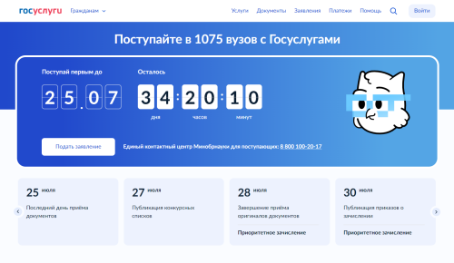 Документы в вузы можно подать онлайн через портал госуслуг