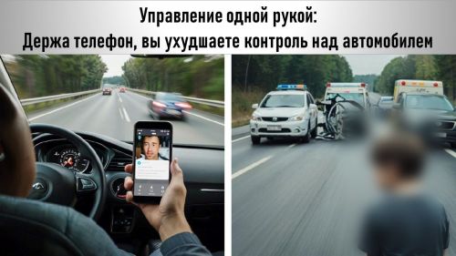 Телефон за рулем — и вы теряете контроль за автомобилем