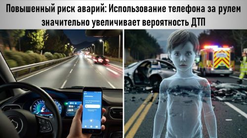 Телефон — повышенный риск аварий