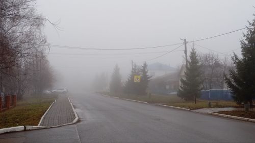Лаишево накрыл густой туман