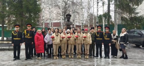 Лаишевские юнармейцы посетили школу, носящую имя Героя Советского Союза Бориса Кузнецова