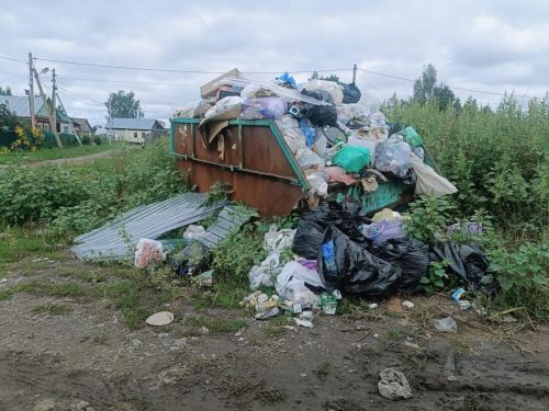 Жители села Нармонка просят перенести мусорный бункер с оживленной улицы