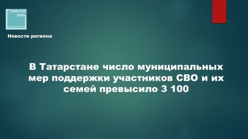 В Татарстане расширили меры поддержки участников СВО
