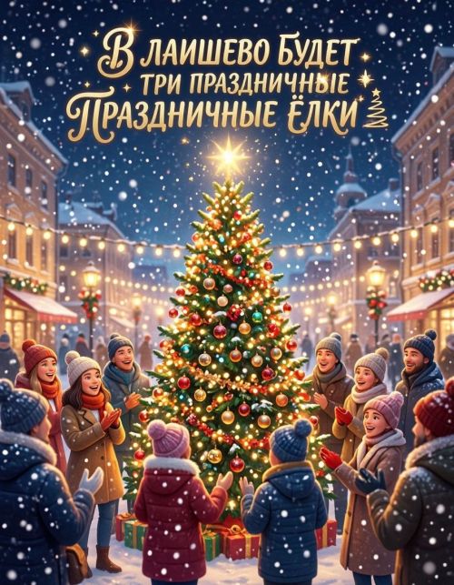В Лаишево планируют установить три новогодние ёлки
