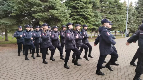 Подготовка в парке Победы к параду в честь Дня Победы в Лаишево