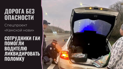 Лаишевские автоинспекторы помогли автоледи устранить поломку на  вечерней дороге