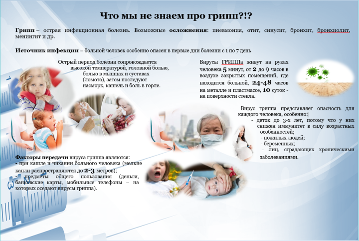 Роспотребнадзор: профилактика гриппа