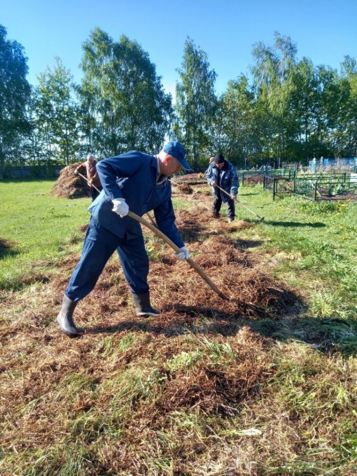 В Лаишевском районе в Атабаево на субботнике навели порядок на сельском кладбище