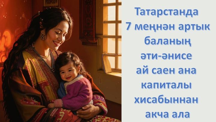 Татарстанда 7 меңнән артык баланың әти-әнисе ай саен ана капиталы хисабыннан акча ала