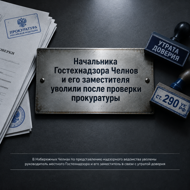 Начальника Гостехнадзора Набережных Челнов и его заместителя уволили после проверки прокуратуры