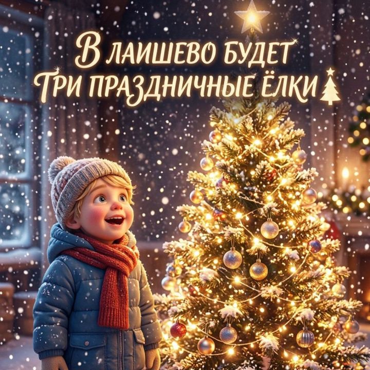 В Лаишево планируют установить три новогодние ёлки