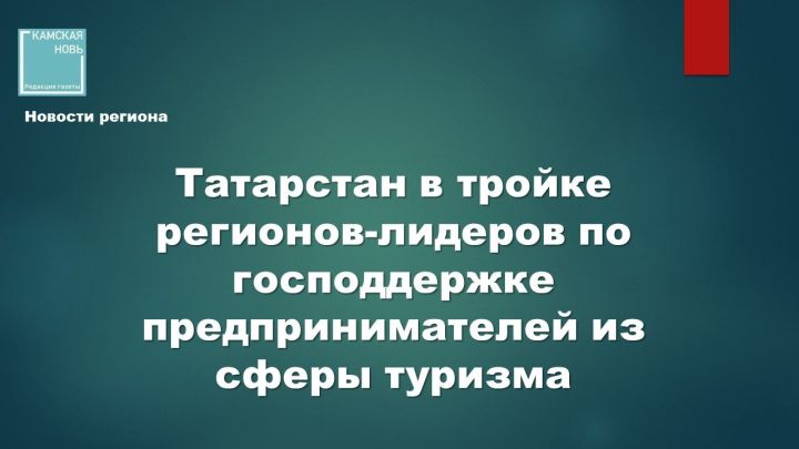 Татарстан в тройке регионов-лидеров по господдержке предпринимателей из сферы туризма